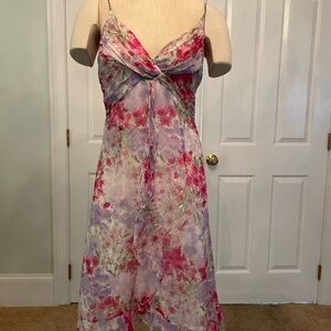 NWT TUZZI Silk Dress with Rhinestone Straps